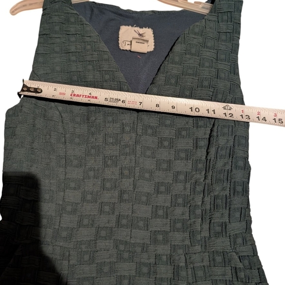 Tabitha For Anthropologie Green Basketweave Knit Sheath Dress, Size 6 - Picture 9 of 11